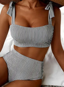 Adele | Women’s Bow Strap High-Waist Bikini Set Tummy Coverage