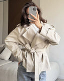 Ainsley | Women's Belted Double Breasted Trench Coat Jacket