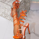 Alexis | Women’s Floral Wrap Strap Stiletto Sandals Heels