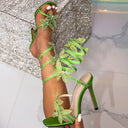 Alexis | Women’s Floral Wrap Strap Stiletto Sandals Heels