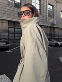 Brenda | Women's Drawstring Waist High Neck Utility Jacket