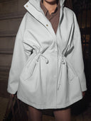 Brenda | Women's Drawstring Waist High Neck Utility Jacket