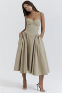 Calliope | Women's Sleeveless Structured Midi Summer Dress