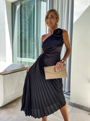 Felicity | Women's One-Shoulder Pleated Maxi Wedding Guest Dress