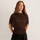 Gemma | Women's Draped Cowl Neck Cap Sleeve Summer Party Top