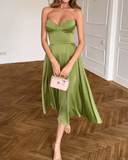 Genesis | Women’s Strapless Sweetheart Midi Wedding Guest Dress