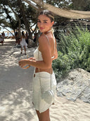Hailey | Women's Halter Neck Crochet Mini Dress