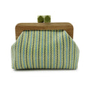 Kaia | Women’s Boho Woven Clutch Bag with Wooden Frame Bag