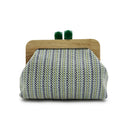 Kaia | Women’s Boho Woven Clutch Bag with Wooden Frame Bag