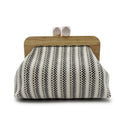 Kaia | Women’s Boho Woven Clutch Bag with Wooden Frame Bag