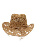 Lucia | Women’s Crochet Beach Cowboy Hat with Shell Bead Band
