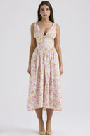 Michelle | Women's Floral Sleeveless Midi Spring Dress