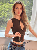Zoey | Women’s Keyhole Sleeveless Crop Top Festival