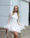 Mandy | Women's Mini Dress with Ruched Hem and Long Sleeves