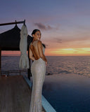 Jasmine Maxi Dress | Sequin, Open-Back Formal Wedding Guest Attire