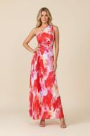 Juniper Maxi Dress | One-Shoulder Floral Pleated