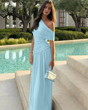 Kayla Maxi Dress | Ruched Sheer Bodycon, Asymmetrical Neckline