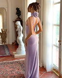 Kayleigh Maxi Dress | Sparkly Backless Floral Detail