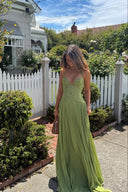 Kenley Maxi Dress | Women's Pleated Corset, Lace Bodice