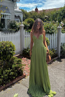 Kenley Maxi Dress | Women's Pleated Corset, Lace Bodice