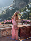 Lilith Maxi Dress | Women's Halter Backless Pleated Summer Dress