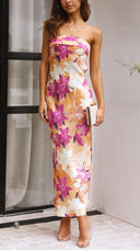 Linnea Maxi Dress | Women's Floral Strapless Elegant
