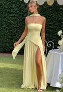 Liora Strapless Maxi Dress | Women's Elegant Wedding Guest Dress with Scarf Detail