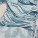 Madelyn Maxi Dress | Draped Bodice, Cape Overlay, Long Sleeve