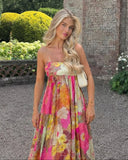 Maelynn Maxi Dress | Strapless Floral Summer Wedding Guest