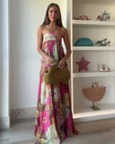 Maelynn Maxi Dress | Strapless Floral Summer Wedding Guest