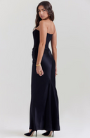 Maisy Strapless Corset Maxi Dress | Polished Satin, Elegant Silhouette