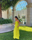 Makayla Maxi Dress | Women's Pleated Strapless Wedding Guest Dress