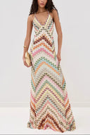 Mara Maxi Dress | Crochet V-Neck, Spaghetti Strap, Floral Design