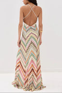 Marielle Maxi Dress | Women's V-Neck Crochet Spaghetti Strap