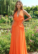 Marlowe Maxi Dress | Women's Halter Ruffle A-Line
