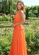 Marlowe Maxi Dress | Women's Halter Ruffle A-Line