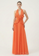 Marlowe Maxi Dress | Women's Halter Ruffle A-Line