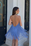 Millie Mini Dress | Women's Halter Neck Fringe Tiered