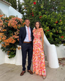 Mira Floral Maxi Dress | Lightweight Chiffon Sleeveless with Waist Cut-Outs
