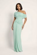 Mira Maxi Dress | Off-Shoulder Formal Gown, Elegant Black Fabric