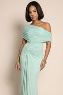 Mira Maxi Dress | Off-Shoulder Formal Gown, Elegant Black Fabric