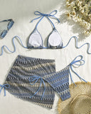 Mira Triangle Bikini Set | Printed with Ruched Mini Skirt Cover-Up