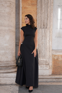 Mirella Maxi Dress | Mock Neck, Cap Sleeve Evening Gown
