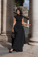 Mirella Maxi Dress | Mock Neck, Cap Sleeve Evening Gown