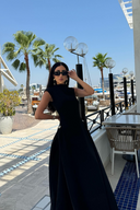 Mirella Maxi Dress | Mock Neck, Cap Sleeve Evening Gown