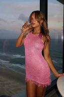 Nola Mini Dress | Sparkle Knit, Cut-Out Back