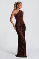 Ophelia Maxi Dress | One-Shoulder, Satin and Crepe