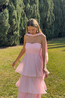 Ophelia Maxi Dress | Strapless Tiered Polyester