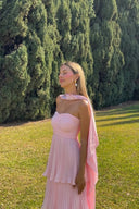 Ophelia Maxi Dress | Strapless Tiered Polyester