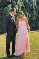 Ophelia Maxi Dress | Strapless Tiered Polyester